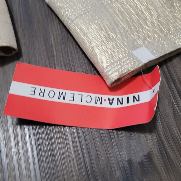 NINA MCLEMORE Jacket Metallic Blazer Size 2 Gold Shimmer Holiday NWT Made In USA - Picture 5 of 9